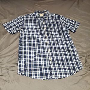 Short Sleeve Blue Plaid Button Down